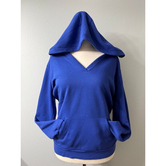 Source Unknown Tops - Cozy V Neck Hoodie Sweatshirt with Kangaroo Pocket, Women’s Size Large